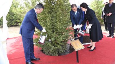 Корея президенті Мемлекет басшыларының аллеясына ағаш отырғызды